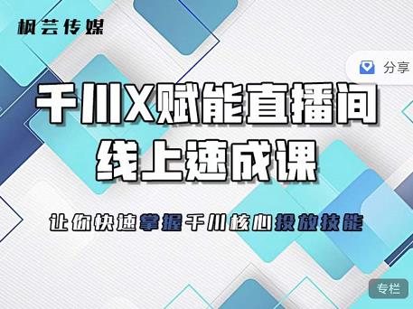 枫芸传媒-线上千川提升课，提升千川认知，提升千川投放效果去创吧-网创项目资源站-副业项目-创业项目-搞钱项目黑蛋搞钱