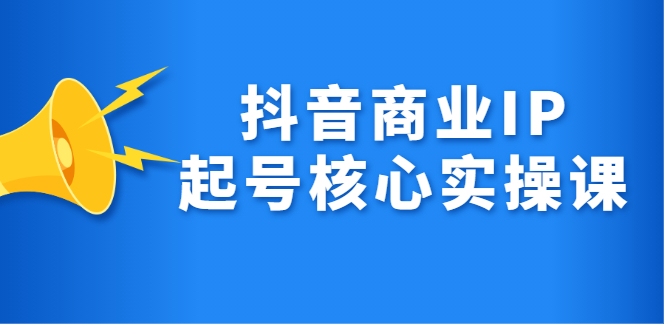 抖音商业IP起号核心实操课，带你玩转算法，流量，内容，架构，变现去创吧-网创项目资源站-副业项目-创业项目-搞钱项目黑蛋搞钱