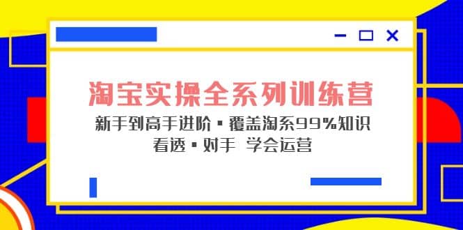 淘宝实操全系列训练营 新手到高手进阶·覆盖·99%知识 看透·对手 学会运营去创吧-网创项目资源站-副业项目-创业项目-搞钱项目黑蛋搞钱