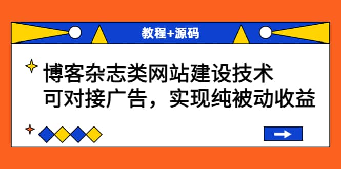 博客杂志类网站建设技术，可对接广告，实现纯被动收益（教程+源码）去创吧-网创项目资源站-副业项目-创业项目-搞钱项目黑蛋搞钱