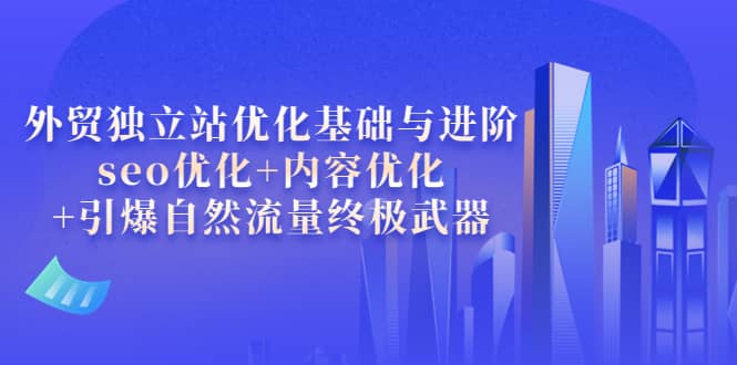 外贸独立站优化基础与进阶，seo优化+内容优化+引爆自然流量终极武器去创吧-网创项目资源站-副业项目-创业项目-搞钱项目黑蛋搞钱