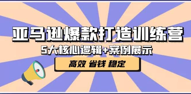 亚马逊爆款打造训练营：5大核心逻辑+案例展示 打造爆款链接 高效 省钱 稳定去创吧-网创项目资源站-副业项目-创业项目-搞钱项目黑蛋搞钱
