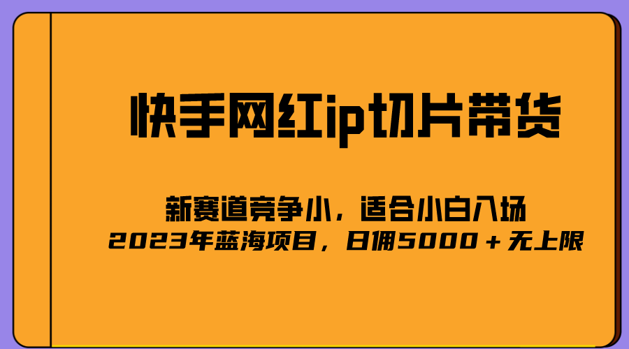 2023爆火的快手网红IP切片，号称日佣5000＋的蓝海项目，二驴的独家授权去创吧-网创项目资源站-副业项目-创业项目-搞钱项目黑蛋搞钱