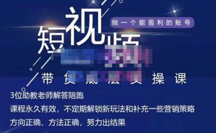 吴Sir·短视频带货底层实操课，教你如何选爆品、了解获短视频流量密码，正确起号去创吧-网创项目资源站-副业项目-创业项目-搞钱项目黑蛋搞钱