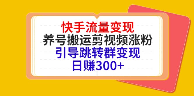 快手流量变现，养号搬运剪视频涨粉，引导跳转群变现日赚300+去创吧-网创项目资源站-副业项目-创业项目-搞钱项目黑蛋搞钱