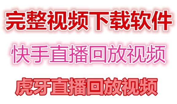 快手直播回放视频/虎牙直播回放视频完整下载(电脑软件+视频教程)去创吧-网创项目资源站-副业项目-创业项目-搞钱项目黑蛋搞钱