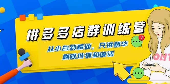 拼多多店群训练营：从小白到精通，只讲精华，剔除推销和废话去创吧-网创项目资源站-副业项目-创业项目-搞钱项目黑蛋搞钱