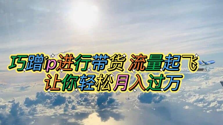 巧蹭ip进行带货，流量起飞，让你轻松月入过万去创吧-网创项目资源站-副业项目-创业项目-搞钱项目黑蛋搞钱