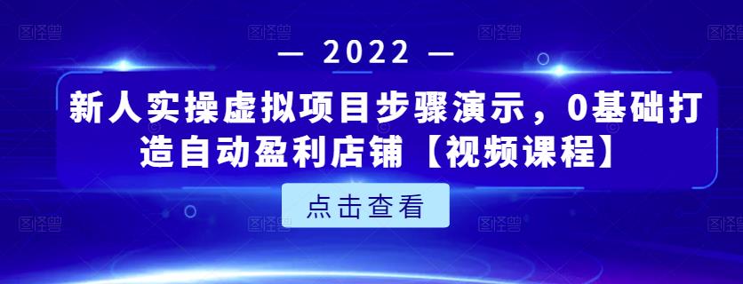 新人实操虚拟项目步骤演示，0基础打造自动盈利店铺【视频课程】去创吧-网创项目资源站-副业项目-创业项目-搞钱项目黑蛋搞钱