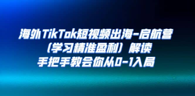 海外TikTok短视频出海-启航营（学习精准盈利）解读，手把手教会你从0-1入局去创吧-网创项目资源站-副业项目-创业项目-搞钱项目黑蛋搞钱