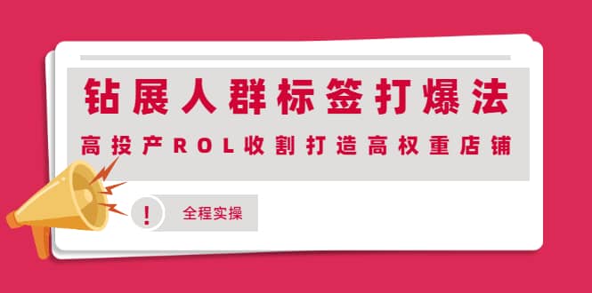 钻展人群标签打爆法，高投产ROL收割打造高权重店铺(全程实操)去创吧-网创项目资源站-副业项目-创业项目-搞钱项目黑蛋搞钱