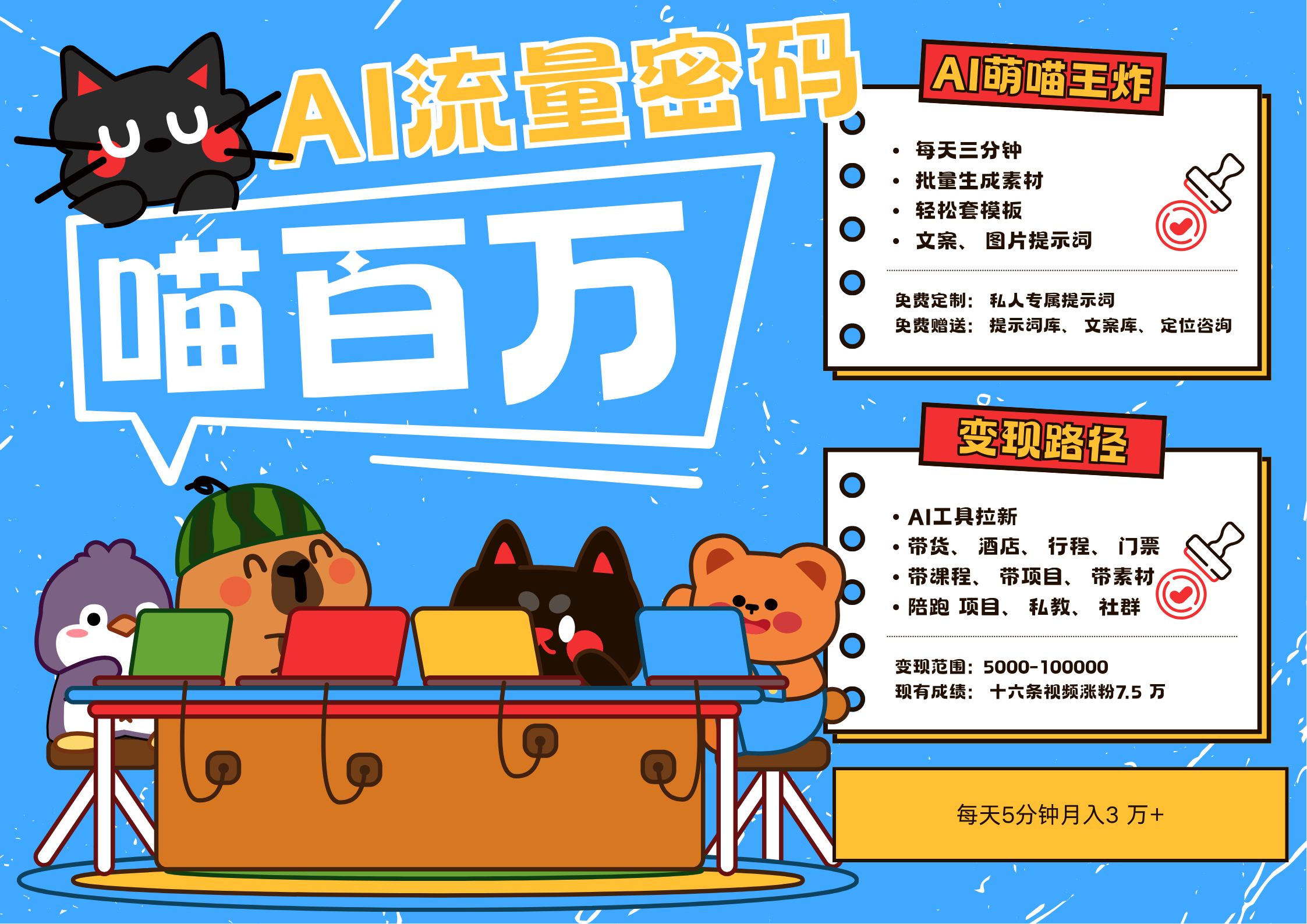 AI+宠物+旅行2025最火流量密码 轻松用AI宠物做文旅账号 可带货，带酒店，可以带行程，旅行社 小白三分钟学会 N种变现渠道 月入五位数  管道收益去创吧-网创项目资源站-副业项目-创业项目-搞钱项目黑蛋搞钱