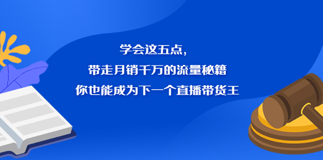 学会这五点，带走月销千万的流量秘籍，你也能成为下一个直播带货王去创吧-网创项目资源站-副业项目-创业项目-搞钱项目黑蛋搞钱