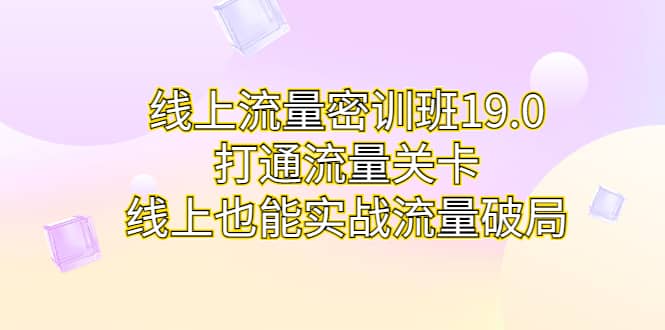 线上流量密训班19.0，打通流量关卡，线上也能实战流量破局去创吧-网创项目资源站-副业项目-创业项目-搞钱项目黑蛋搞钱