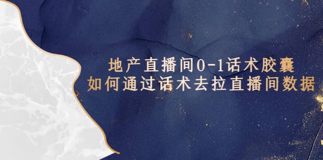地产-直播间0-1话术胶囊，知道怎么通过话术去拉直播间数据去创吧-网创项目资源站-副业项目-创业项目-搞钱项目黑蛋搞钱