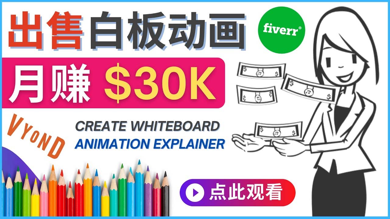 如何用最简单制作白板动画（WhiteBoard Animation）月赚3万美元去创吧-网创项目资源站-副业项目-创业项目-搞钱项目黑蛋搞钱