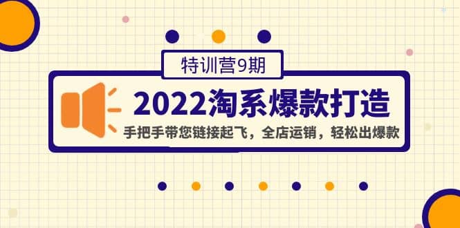 2022淘系爆款打造特训营9期：手把手带您链接起飞，全店运销，轻松出爆款去创吧-网创项目资源站-副业项目-创业项目-搞钱项目黑蛋搞钱