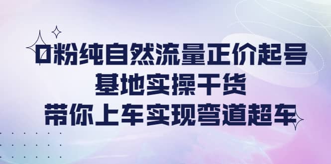 0粉纯自然流量正价起号基地实操干货，带你上车实现弯道超车去创吧-网创项目资源站-副业项目-创业项目-搞钱项目黑蛋搞钱