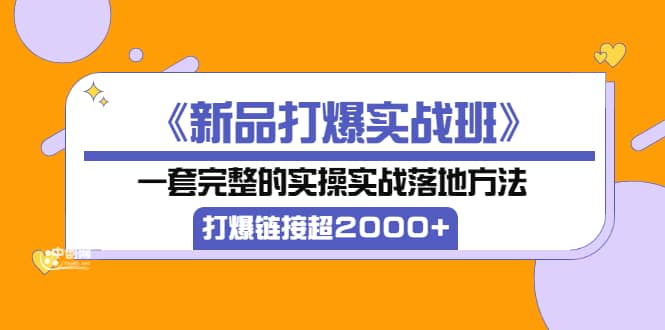 《新品打爆实战班》一套完整的实操实战落地方法，打爆链接超2000+（38节课)去创吧-网创项目资源站-副业项目-创业项目-搞钱项目黑蛋搞钱