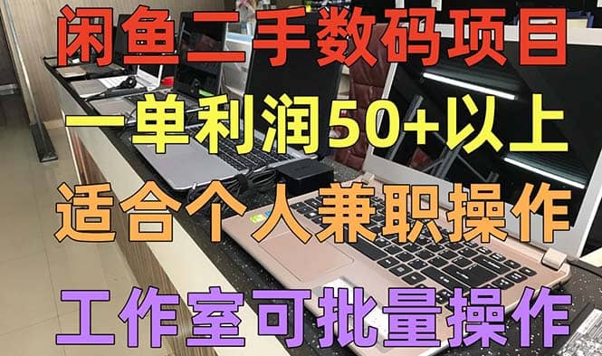 闲鱼二手数码项目，个人副业低保收入，工作室批量放大操作去创吧-网创项目资源站-副业项目-创业项目-搞钱项目黑蛋搞钱