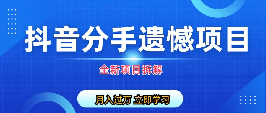 自媒体抖音分手遗憾项目私域项目拆解去创吧-网创项目资源站-副业项目-创业项目-搞钱项目黑蛋搞钱