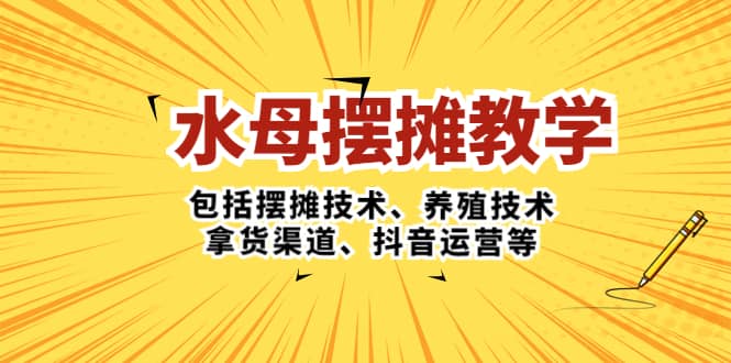 水母·摆摊教学，包括摆摊技术、养殖技术、拿货渠道、抖音运营等去创吧-网创项目资源站-副业项目-创业项目-搞钱项目黑蛋搞钱