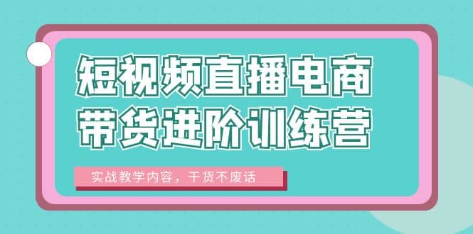 短视频直播电商带货进阶训练营：实战教学内容，干货不废话去创吧-网创项目资源站-副业项目-创业项目-搞钱项目黑蛋搞钱