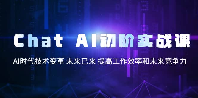 Chat AI初阶实战课，AI时代技术变革 未来已来 提高工作效率和未来竞争力去创吧-网创项目资源站-副业项目-创业项目-搞钱项目黑蛋搞钱