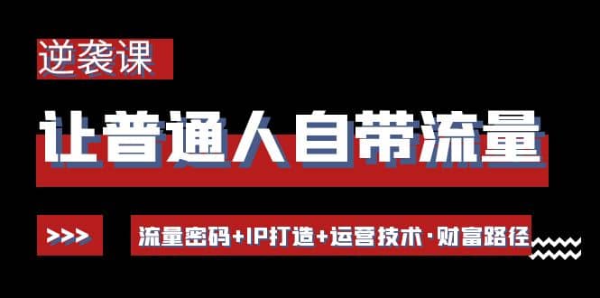 让普通人自带流量的逆袭课：流量密码+IP打造+运营技术·财富路径去创吧-网创项目资源站-副业项目-创业项目-搞钱项目黑蛋搞钱