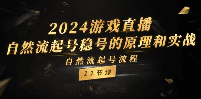 2024游戏直播-自然流起号稳号的原理和实战，自然流起号流程（11节）去创吧-网创项目资源站-副业项目-创业项目-搞钱项目黑蛋搞钱