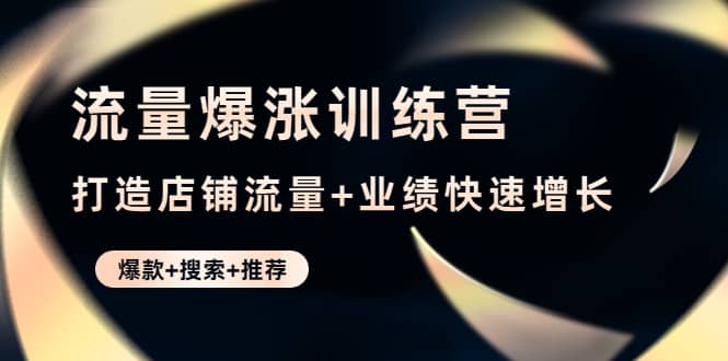 流量爆涨训练营：打造店铺流量+业绩快速增长 (爆款+搜索+推荐)去创吧-网创项目资源站-副业项目-创业项目-搞钱项目黑蛋搞钱