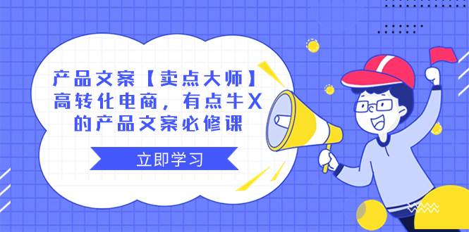 产品文案【卖点大师】高转化电商，有点牛X的 产品文案必修课去创吧-网创项目资源站-副业项目-创业项目-搞钱项目黑蛋搞钱