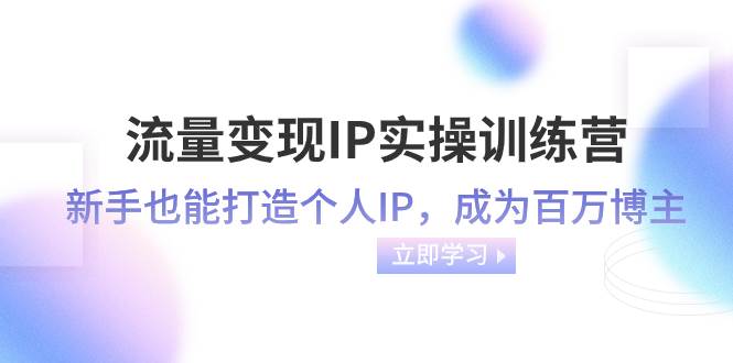 流量变现-IP实操训练营：新手也能打造个人IP，成为百万博主（46节课）去创吧-网创项目资源站-副业项目-创业项目-搞钱项目黑蛋搞钱