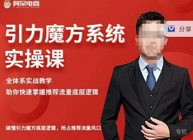 阿呆-引力魔方系统实操课，全体系实战教学，助你快速掌握推荐流量底层逻辑去创吧-网创项目资源站-副业项目-创业项目-搞钱项目黑蛋搞钱