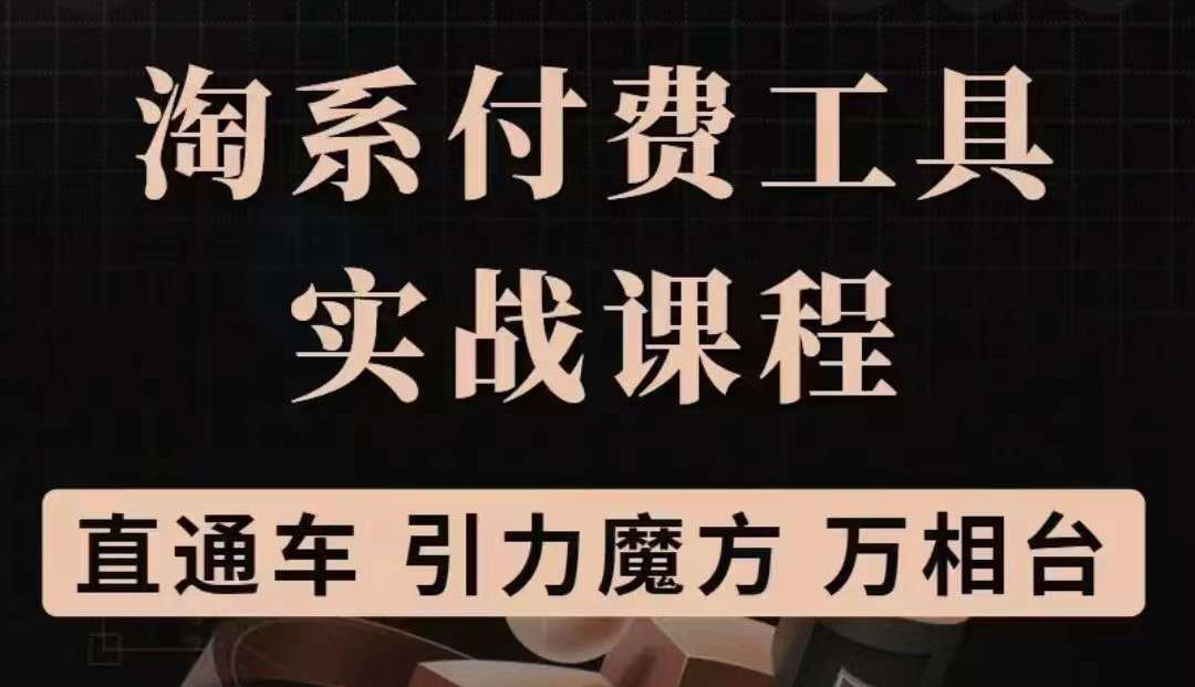 淘系付费工具实战课程【直通车、引力魔方】战略优化，实操演练（价值1299）去创吧-网创项目资源站-副业项目-创业项目-搞钱项目黑蛋搞钱