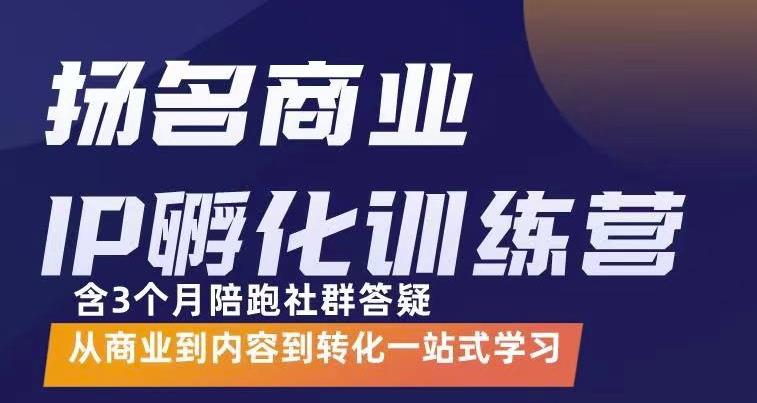 杨名商业IP孵化训练营，从商业到内容到转化一站式学 价值5980元去创吧-网创项目资源站-副业项目-创业项目-搞钱项目黑蛋搞钱