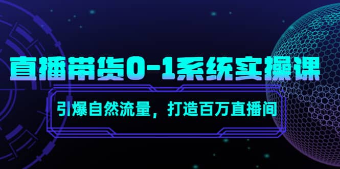直播带货0-1系统实操课，引爆自然流量，打造百万直播间去创吧-网创项目资源站-副业项目-创业项目-搞钱项目黑蛋搞钱