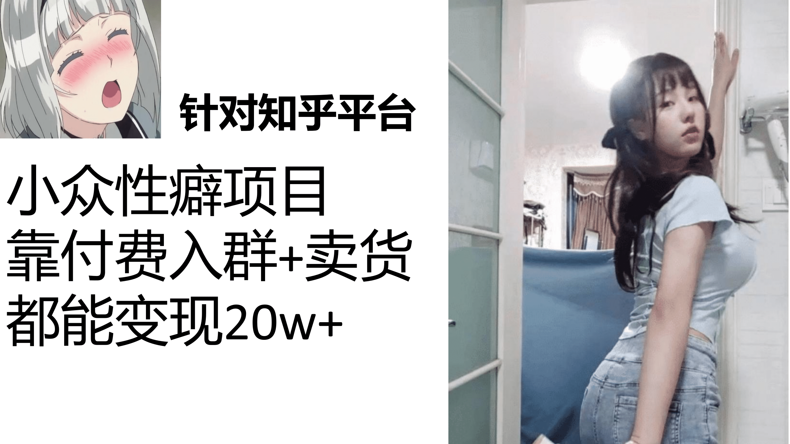 知乎小众性癖项目，Lsp的钱才是最好赚的，付费建群+卖货变现20w去创吧-网创项目资源站-副业项目-创业项目-搞钱项目黑蛋搞钱