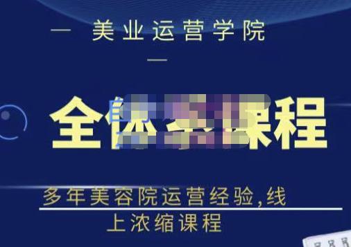 网红美容院全套营销落地课程，多年美容院运营经验，线上浓缩课程去创吧-网创项目资源站-副业项目-创业项目-搞钱项目黑蛋搞钱