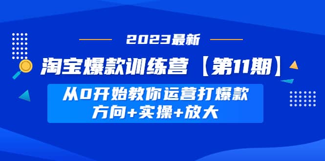 淘宝爆款训练营【第11期】 从0开始教你运营打爆款，方向+实操+放大去创吧-网创项目资源站-副业项目-创业项目-搞钱项目黑蛋搞钱