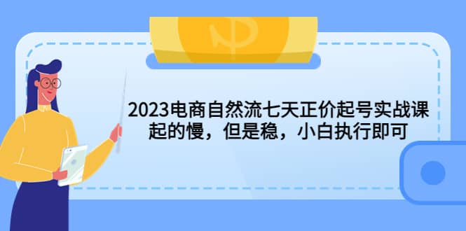 2023电商自然流七天正价起号实战课：起的慢，但是稳，小白执行即可去创吧-网创项目资源站-副业项目-创业项目-搞钱项目黑蛋搞钱