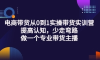 电商带货从0到1实操带货实训营:提高认知,少走弯路,做一个专业带货主播去创吧-网创项目资源站-副业项目-创业项目-搞钱项目黑蛋搞钱
