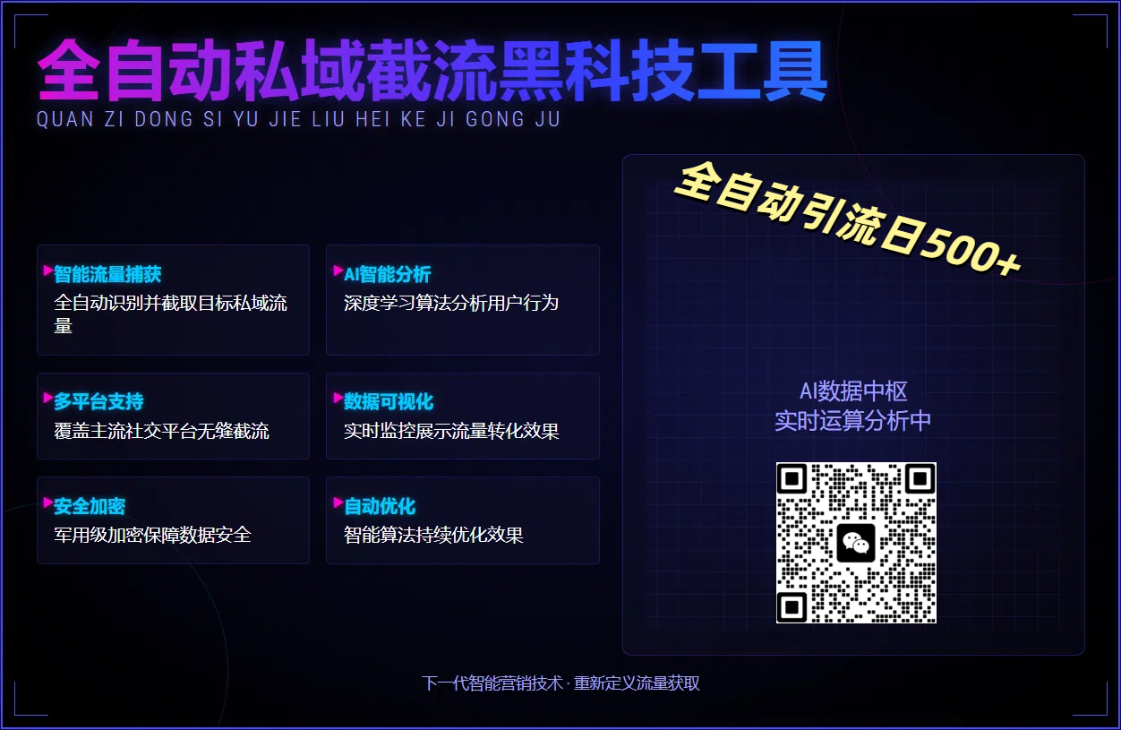 全自动私域截流黑科技工具——全自动引流日500+去创吧-网创项目资源站-副业项目-创业项目-搞钱项目黑蛋搞钱