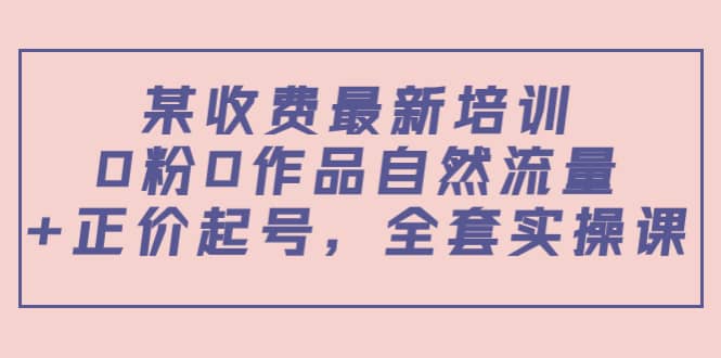 某收费最新培训：0粉0作品自然流量+正价起号，全套实操课去创吧-网创项目资源站-副业项目-创业项目-搞钱项目黑蛋搞钱