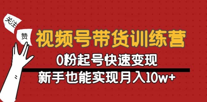 视频号带货训练营：0粉起号快速变现去创吧-网创项目资源站-副业项目-创业项目-搞钱项目黑蛋搞钱