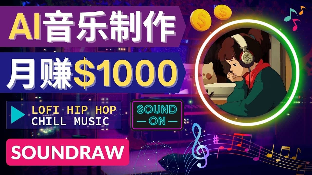 无需任何音乐基础： 使用AI软件制作Lofi Hip Hop Chill Music 月赚1000美元去创吧-网创项目资源站-副业项目-创业项目-搞钱项目黑蛋搞钱