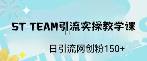 ST TEAM引流实操课，日引流网创粉100+去创吧-网创项目资源站-副业项目-创业项目-搞钱项目黑蛋搞钱