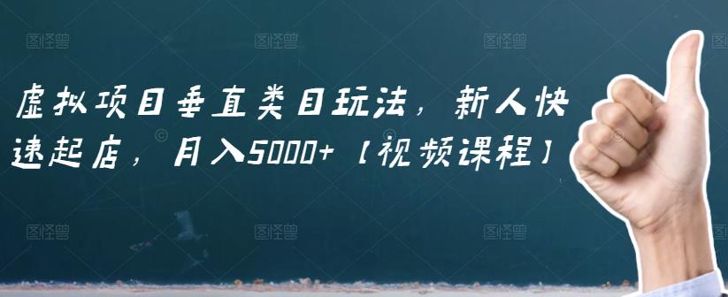虚拟项目垂直类目玩法，新人快速起店，月入5000+【视频课程】去创吧-网创项目资源站-副业项目-创业项目-搞钱项目黑蛋搞钱