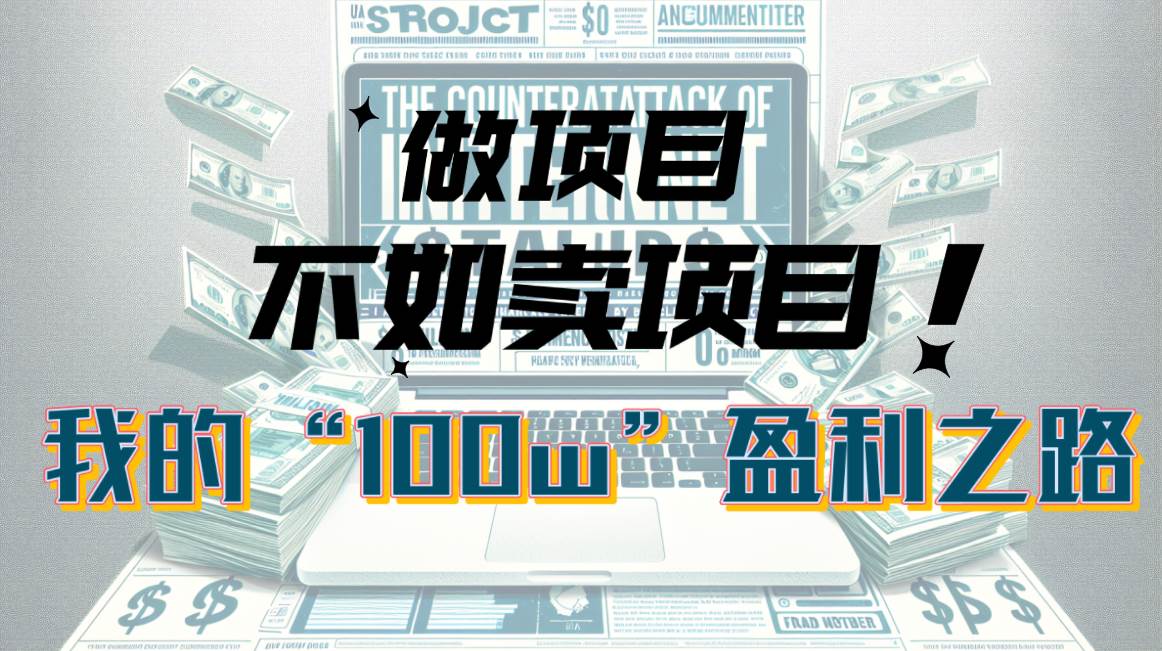 为什么做项目不如卖项目？我的100W+盈利之路去创吧-网创项目资源站-副业项目-创业项目-搞钱项目黑蛋搞钱