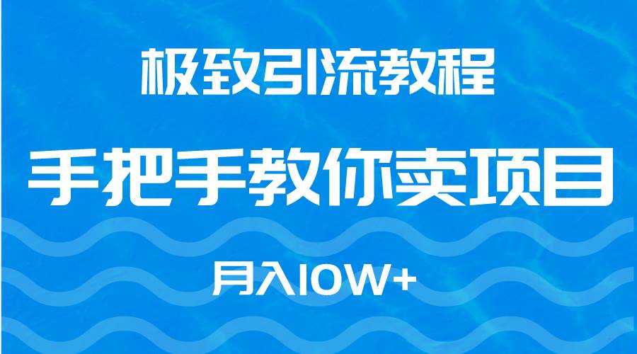 极致引流教程，手把手教你卖项目，月入10W+去创吧-网创项目资源站-副业项目-创业项目-搞钱项目黑蛋搞钱